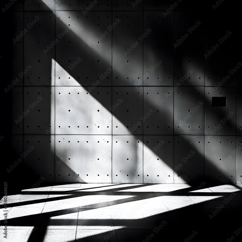 Poster abstract concrete wall with light and shadow patterns