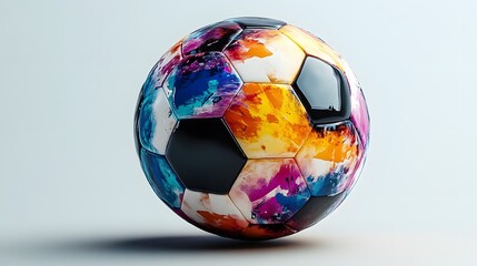 Naklejka premium Abstractly Painted Soccer Ball Design