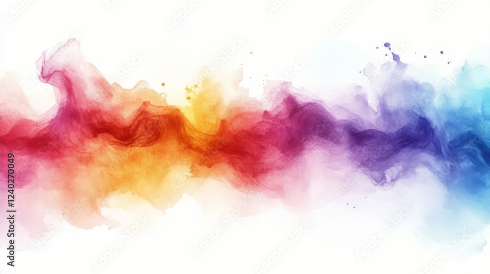 Poster colorful abstract wavy pattern created with smooth flowing shapes and gradients in vibrant hues