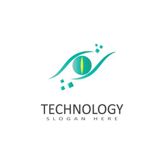 Technology illustration logo vector template