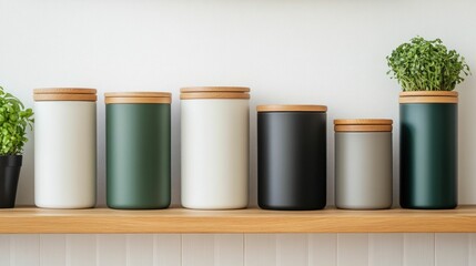 Zero Waste Kitchen with Reusable Containers and Compost Bins for Sustainable and Eco Friendly Living in a Modern Organized Home Interior
