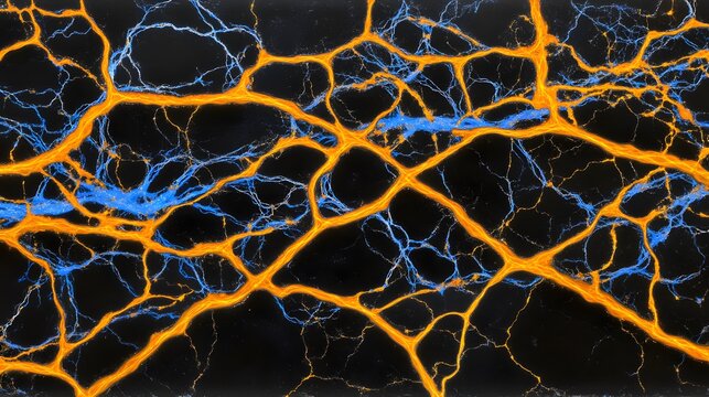 Abstract Neural Network Glowing Lines Art