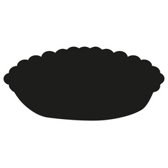 Isolated silhouette of a pie on a white background