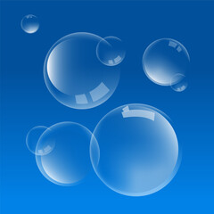 water bubble blue background vector