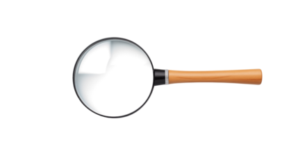 Magnifying glass isolated on transparent background	
