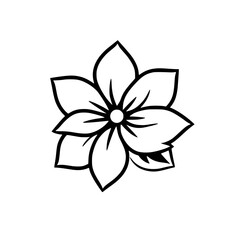 Elegant Black and White Flower Line Art: Simple Floral Design, Botanical Illustration, Minimalist Vector Graphic, Perfect for Decoration