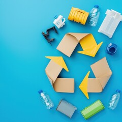 Obraz premium A creative depiction of the lifecycle of a recycled product.