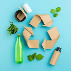 A creative depiction of the lifecycle of a recycled product.