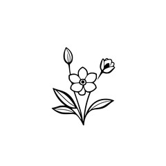 Simple Black and White Flower Line Art: Elegant Botanical Illustration, Minimalist Floral Design, Spring Bloom Sketch, Nature Graphic