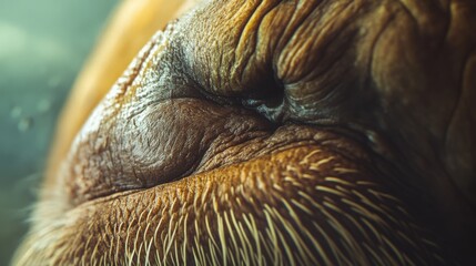 A close-up of rough, wrinkled texture, possibly an animal’s skin or organic material, emphasizing intricate details and rugged surface.