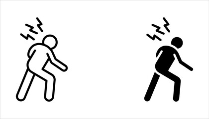 Heart Attack line icons set. Symptoms, Treatment. Vector signs for web graphics on white background