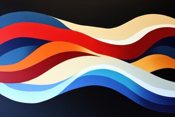 Obraz premium Abstract colorful waves on dark background