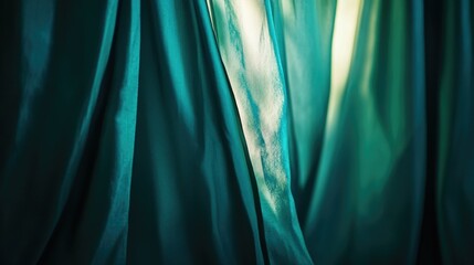 Breathtaking View of a Teal Curtain