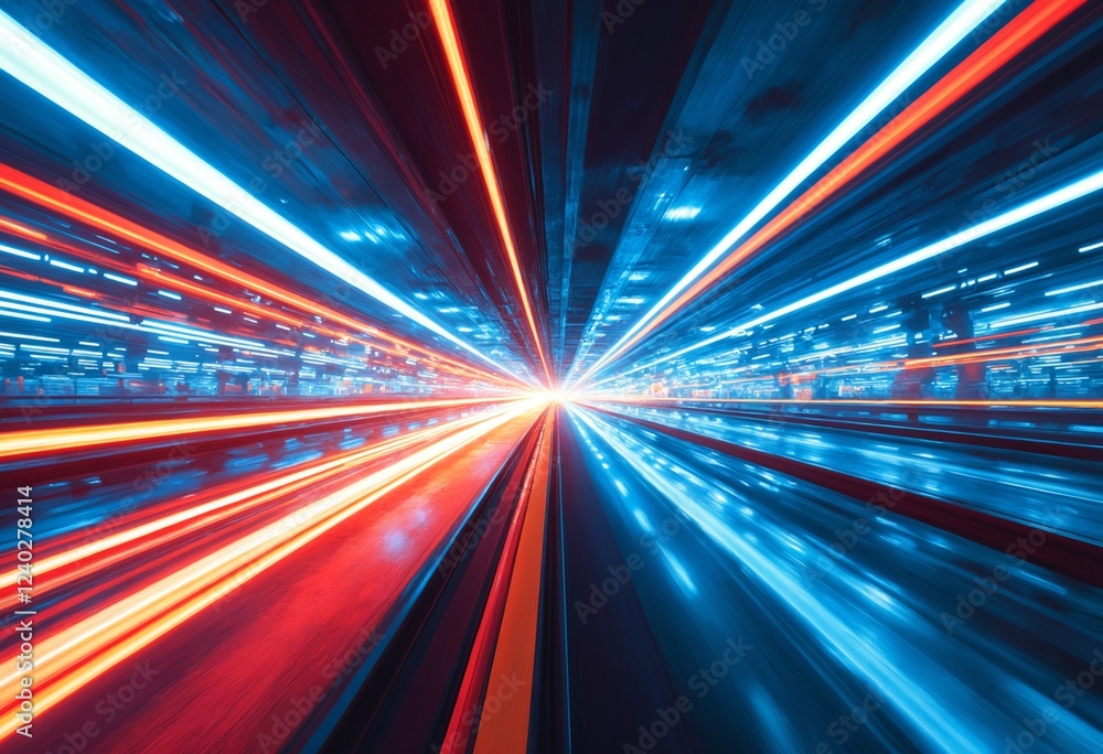 Aufkleber futuristic tunnel background light trails speed light background