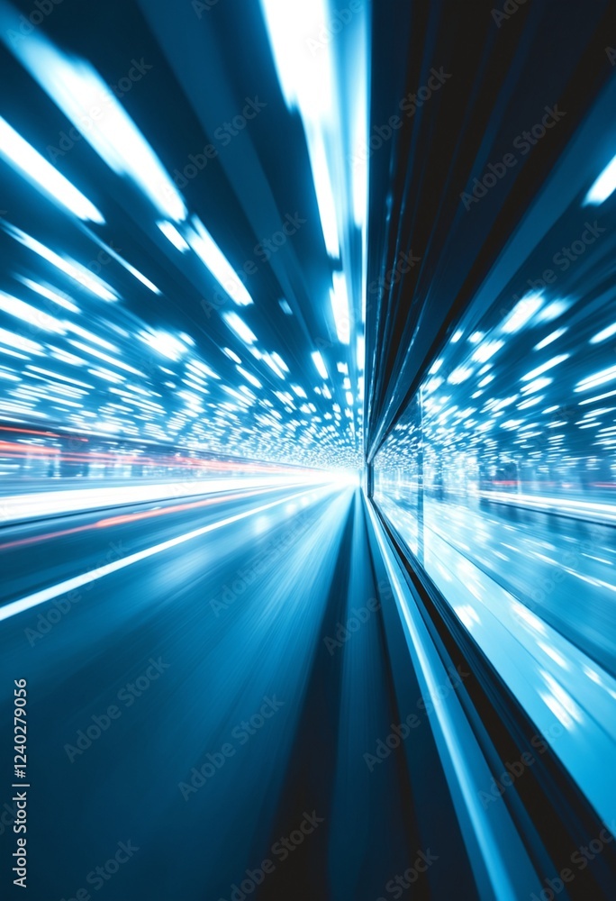 Poster futuristic tunnel background light trails speed light background