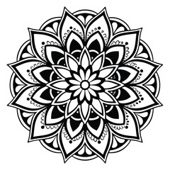black and white mandala 