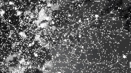 Abstract Network Connections Dots Lines Grey Background