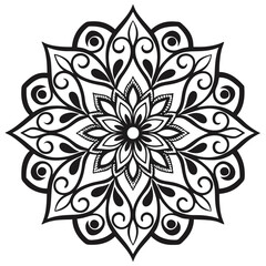 black and white mandala 