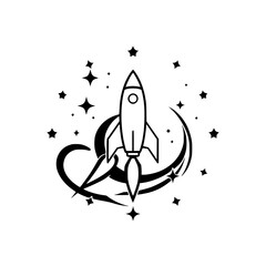 Rocket Launch into the Cosmos: A Journey Through the Stars.  Space exploration, astronomy, and the universe's mysteries await in this celestial artwork.