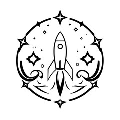 Rocket Launch: A Cosmic Journey into the Stars.  Space exploration, adventure, and the thrill of cosmic flight.  A perfect symbol of ambition and achievement.