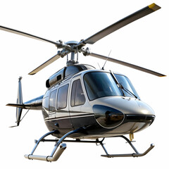 Helicopter Angled View with Transparent Background for Design Use"