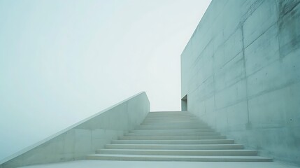 Obraz premium Concrete stairs ascend to building entrance