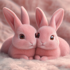 Obraz premium rabbit on the grass, generative AI illustration