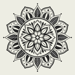 black and white mandala 