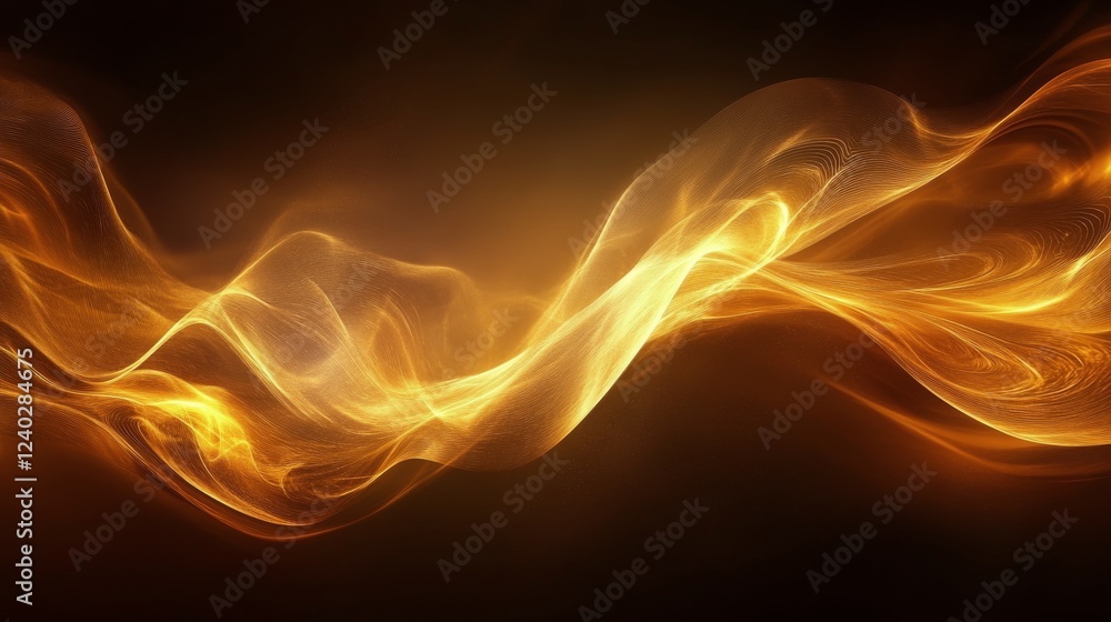 Poster vibrant golden swirls creating a captivating abstract pattern in warm tones