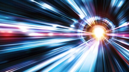 Abstract Speed of Light Tunnel, Futuristic Technology Background