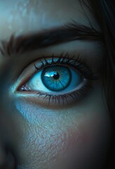 A blue eyed woman of unknown race