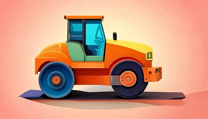 Construction Loader in a Paper-Cut Art Style