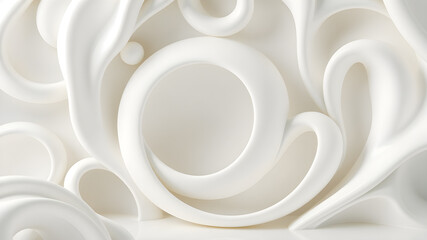 Minimal background. White wave texture soft wallpaper. An element for design. Purity 3d rendering image.