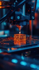 Intricate Close-Up of a 3D Printer Showcasing Its Advanced Technology and Precision Engineering