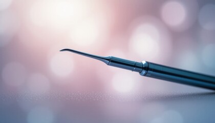 Fototapeta premium a softly blurred background with one sharply focused surgical tool serving as the visual centerpiece
