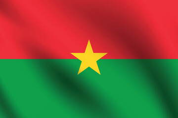 Burkina Faso flag official colors and proportion digital vector illustration. Pleated flag.
