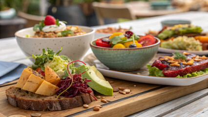 Delicious food spread featuring fresh ingredients and vibrant colors