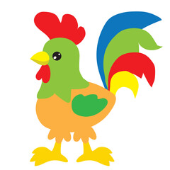 Cute rooster vector cartoon illustration
