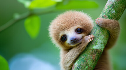 Baby Sloth in Tree in Costa Rica