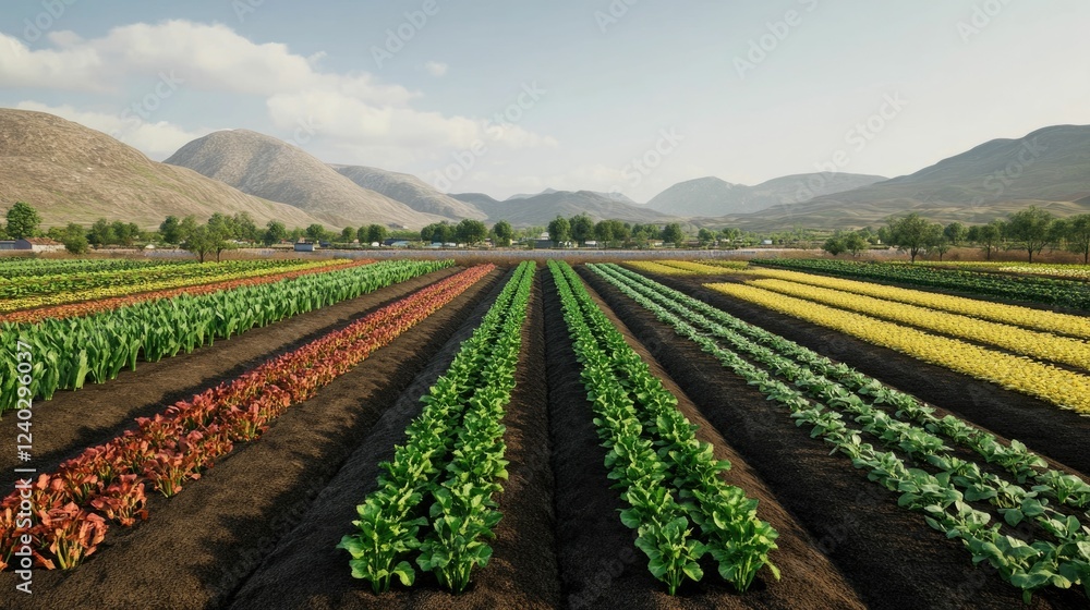 Poster rendering of a landfill transforming into a lush vibrant garden symbolizing the innovative process o