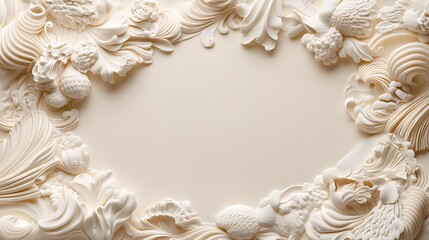 Cream ornate frame, blank space