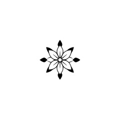 Simple Elegant Black and White Flower Design: Minimalist Floral Pattern, Botanical Vector Graphic, Nature Inspired Art, Perfect for Logo or Decoration