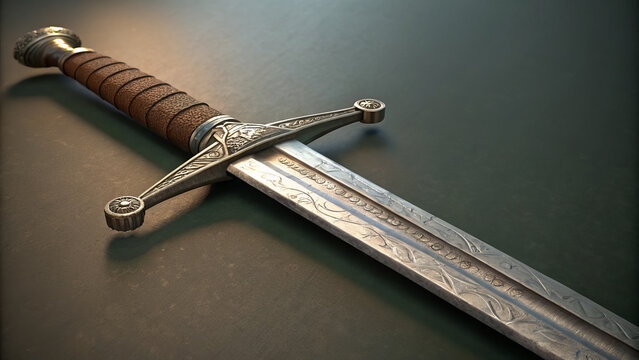 Ancient claymore sword with detailed design, showcasing Scottish history and weaponry