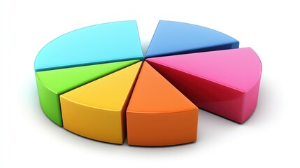 Obraz premium Colorful 3D Pie Chart: Data Visualization and Infographics