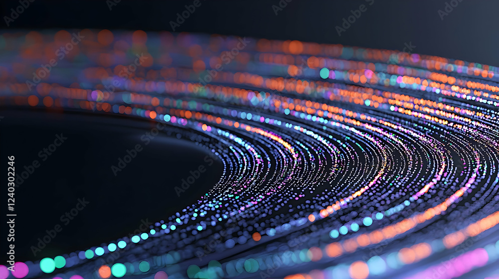 Poster abstract data flow, circular pattern, technology background
