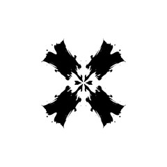 Naklejka premium Abstract Black Ink Splash Design: Geometric Pattern, Minimalist Style, Vector Graphic