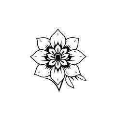 Elegant Black and White Flower Illustration: Botanical Line Art Design, Perfect for Print, Home Decor, and Tattoo Inspiration