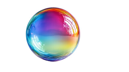 Rainbow soap bubble reflecting window, studio shot, iridescent sphere, graphic design element