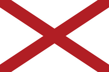Obraz premium Flag of the state of Alabama. Alabama flag. State flag icon. Standard color. Standard size. A rectangular flag. Computer illustration. Digital illustration. Vector illustration.