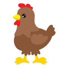 Cute hen vector cartoon illustration
